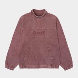 HUF｜DISTRESSED LOGO HALF ZIP｜MAHOGANY