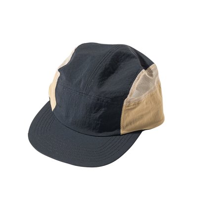 画像1: RUTSUBO｜ルツボ NYLON DYE 5 PANEL SIDE MESH CAP｜BLACK×SAND