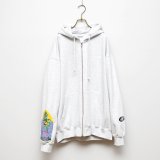 Hombre Nino｜ZIP UP HOODIE (LOGO)ジップパーカー｜GRAY