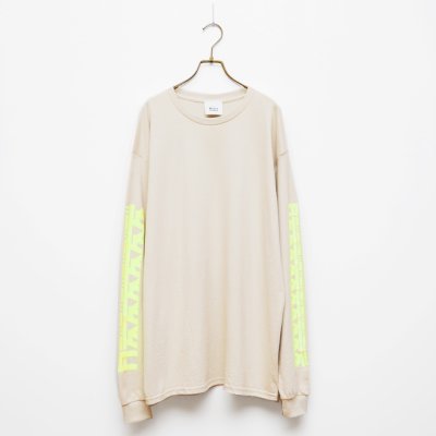 画像1: BOUNCE ORIGINAL｜バウンスオリジナル "デスデス" L/S TEE｜BEIGE×N.YELLOW