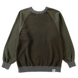 NEXUSVII.｜R/S DAMAGED 3TONE SWEAT｜FADE OLIVE