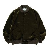 NEXUSVII.｜VELVET VERSITY JACKET｜OLIVE