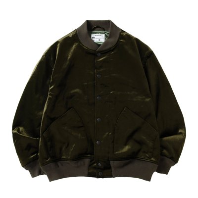 画像1: NEXUSVII.｜VELVET VERSITY JACKET｜OLIVE