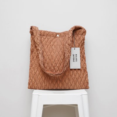 画像1: NULABEL｜GARMENT DYED CONTRACTION QUILTED BAG｜KAKISHIBU