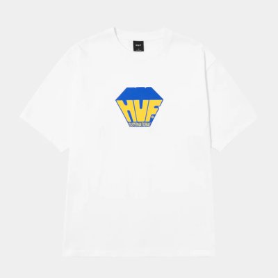 画像1: HUF｜BIG BLOCK TEE｜WHITE