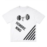 Hombre Nino｜BARBELL KUN S/S PRINT TEE｜WHITE