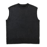 NEXUSVII.｜DAMAGED CREW VEST｜FADE BLACK