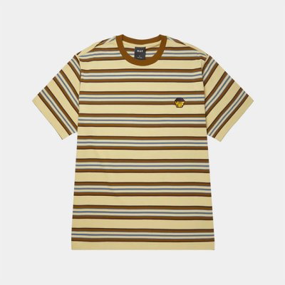画像1: HUF｜BIG BLOCK STRIPE BOXY TOP｜CLAY