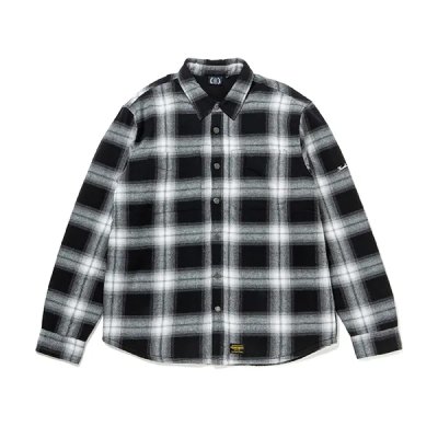 画像1: 430fourthirty｜L/S FLEECE LINER CHECK SHIRT フリースライナーシャツ｜BLACK