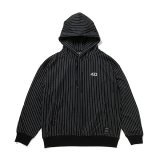 430fourthirty｜STRIPE P/O PARKA プルオーバーパーカー｜BLACK