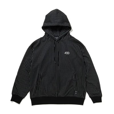 画像1: 430fourthirty｜STRIPE P/O PARKA プルオーバーパーカー｜BLACK