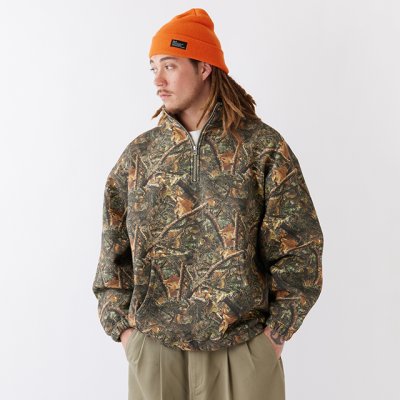画像3: FAT｜WOODSFIELD.HALF ハーフジップスウェット｜BROWN