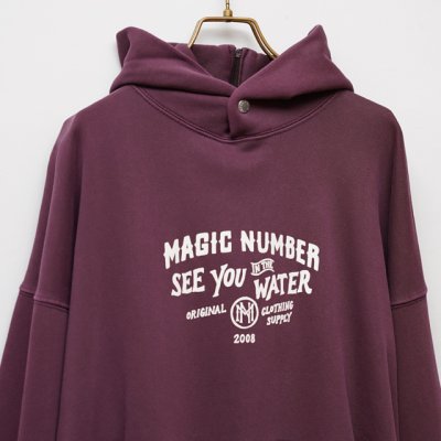 画像2: MAGICNUMBER｜OLD SIGN WASED ZIPHOOD SWEAT｜BURGUNDY