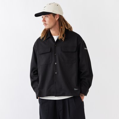 画像3: FAT｜WARMCROP BIG シルエットシャツ｜BLACK