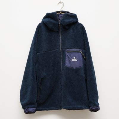 画像1: MAGICNUMBER｜REVERSIBLE RETRO BOA BALACLAVA PARKA｜NAVY