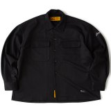 FAT｜WARMCROP BIG シルエットシャツ｜BLACK