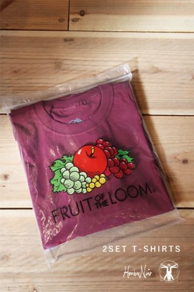 画像1: Hombre Nino｜オンブレニーニョ ×FRUIT OF THE LOOM 2PACK TEE｜BURGUNDY (1)