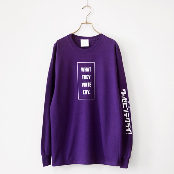 画像1: BOUNCE ORIGINAL｜バウンスオリジナル "WHAT THEY VINTE CRY." L/S Tシャツ ロンT｜PURPLE (1)