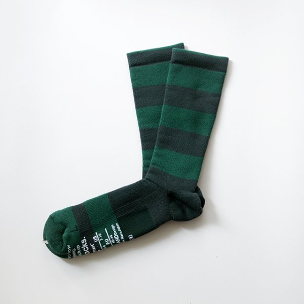 画像1: ANDSOX｜アンドソックス  SUPPORT PILE CREW 靴下 ソックス｜GREEN (1)