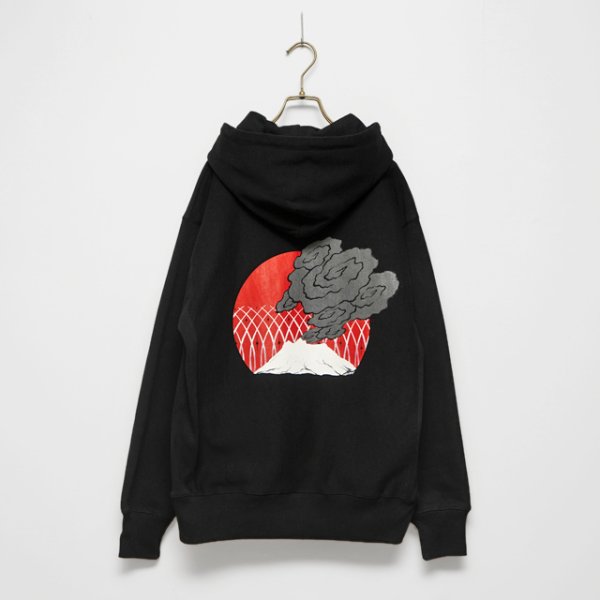 画像1: BOUNCE ORIGINAL×LUZUMAKI｜ルズマキ コラボレーション "U.S.A.KURAJIMA" HOODIE スウェットパーカー｜BLACK (1)