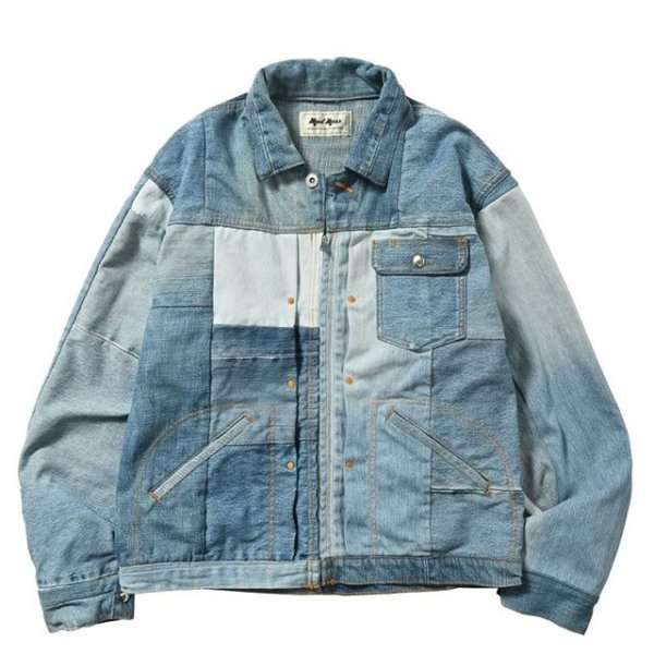 画像1: NEXUSVII.｜PATCH WORKED CHAMPION JACKET｜INDIGO (1)