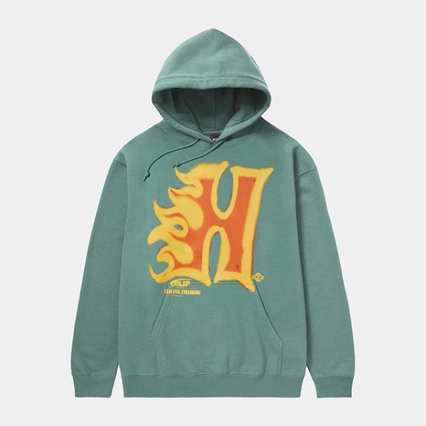 画像1: HUF｜HEAT WAVE HOODIE｜SAGE (1)