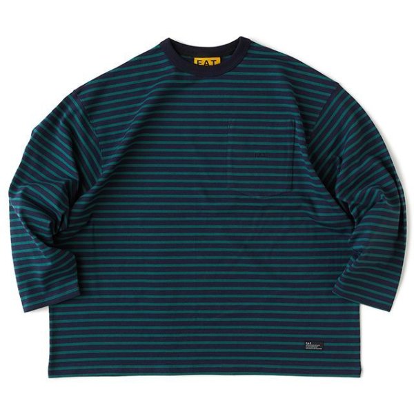 画像1: FAT｜PIER ボーダーカットソー｜NAVY (1)