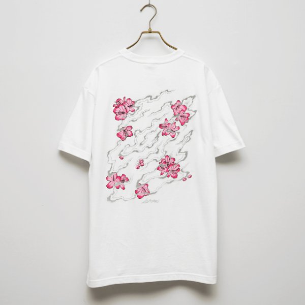 画像1: BOUNCE ORIGINAL×LUZUMAKI｜ルズマキ コラボレーション "MIYAMAKIRISHIMA" S/S TEE｜WHITE (1)