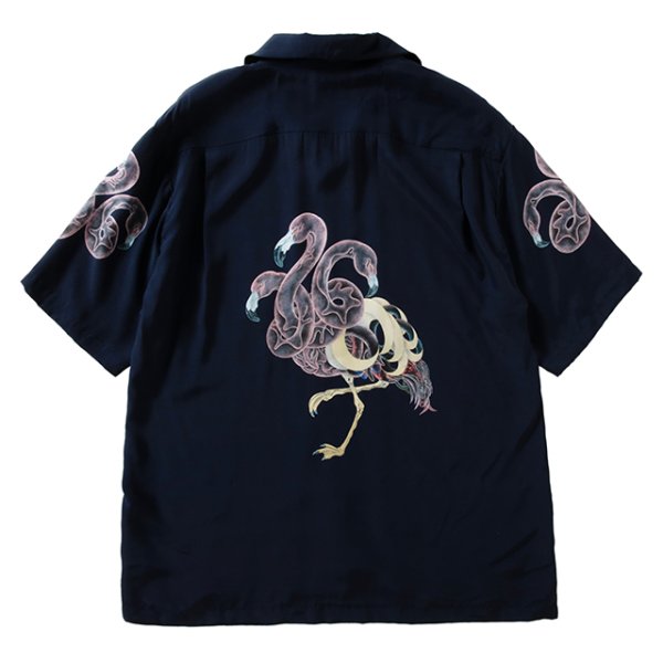 画像1: NEXUSVII.｜HAWAIIAN SHIRT FRAMINGO｜NAVY (1)