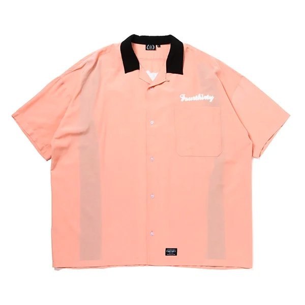 画像1: 430fourthirty｜S/S BOWLING SHIRT｜PINK×BLACK (1)