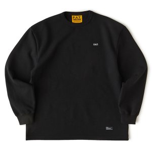 画像1: FAT｜WARMAL ワッフルカットソー｜BLACK (1)