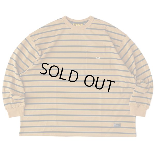 画像1: FAT｜MEGANDA ボーダーカットソー｜CAMEL (1)