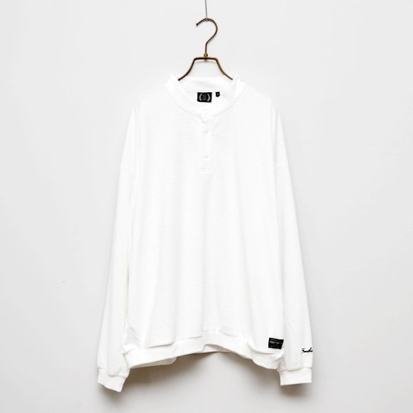 画像1: 430fourthirty｜L/S HENRY NECK GRID THERMAL C&S サーマルカットソー｜WHITE (1)