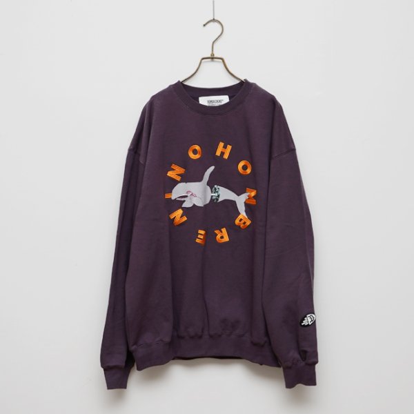 画像1: Hombre Nino｜CREWNECK (WHALE) トレーナー｜PURPLE (1)