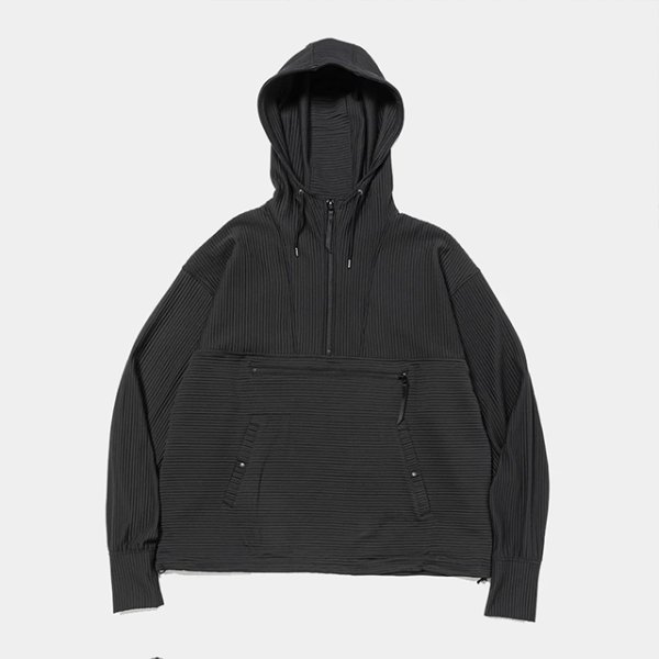 画像1: meanswhile｜UNEVEN FABRIC ANORAK PARKA｜OFF BLACK (1)