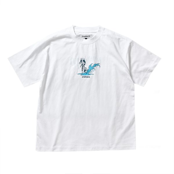 画像1: CHARI&CO x NAGA RAIN SKID TEE｜WHITE (1)