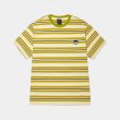 画像1: HUF｜BIG BLOCK STRIPE BOXY TOP｜PALE YELLOW (1)