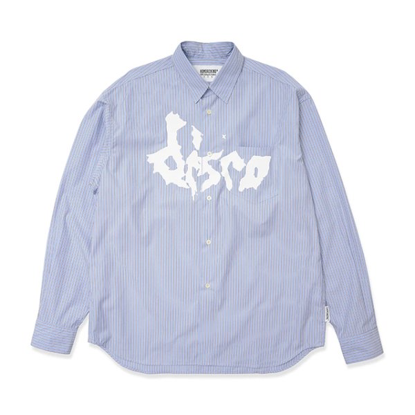 画像1: Hombre Nino｜STRIPE DISCO CULT SHIRT｜BLUE (1)