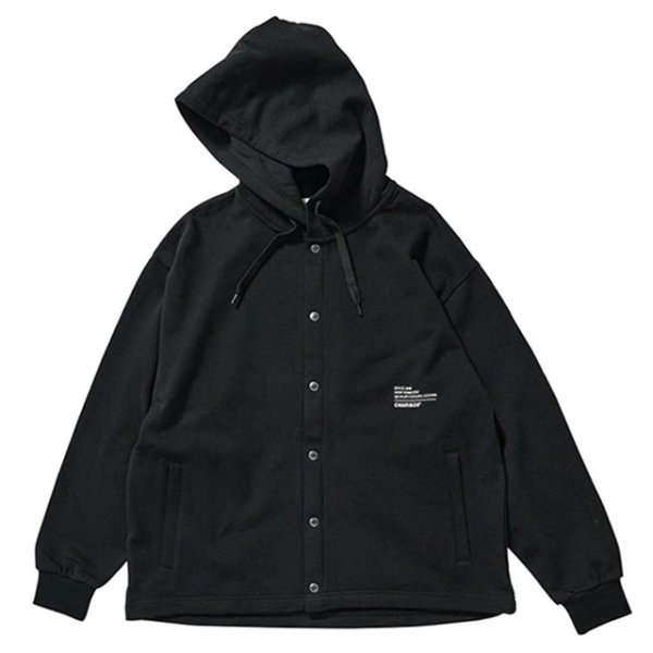 画像1: CHARI&CO｜QUALITY GOODS BUTTON UP SWEATS｜BLACK (1)