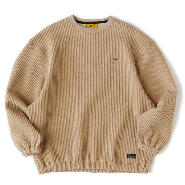 画像1: FAT｜QUILUP クルーネックスウェット｜BEIGE (1)