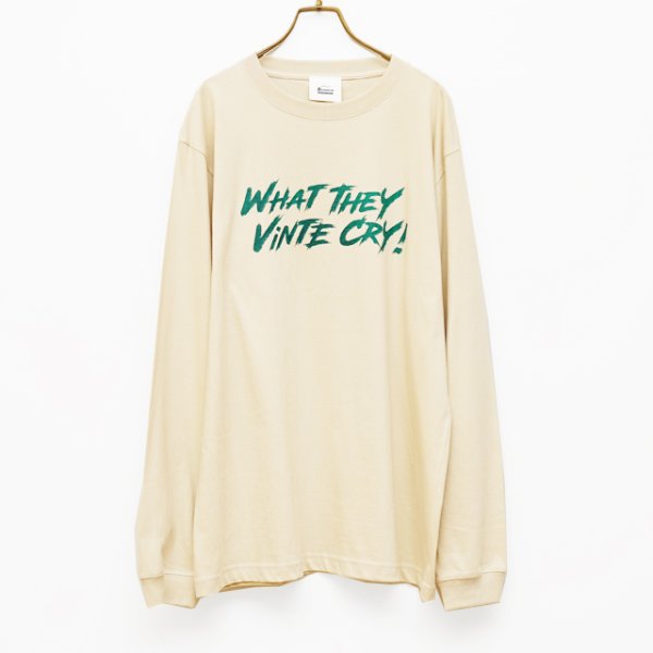 画像1: BOUNCE ORIGINAL｜"WHAT THEY VINTE CRY." L/S TEE｜BEIGE (1)
