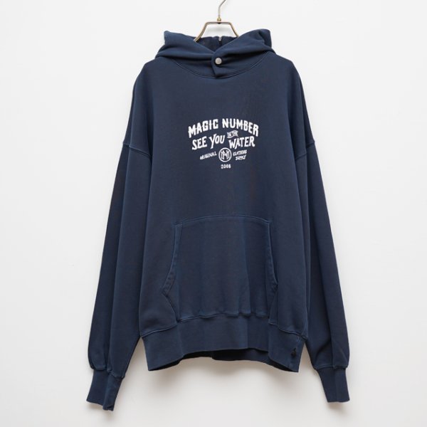 画像1: MAGICNUMBER｜OLD SIGN WASED ZIPHOOD SWEAT｜NAVY (1)